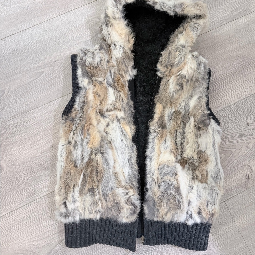 Reversible Fur / Wool Hooded Vest